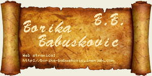 Borika Babušković vizit kartica
